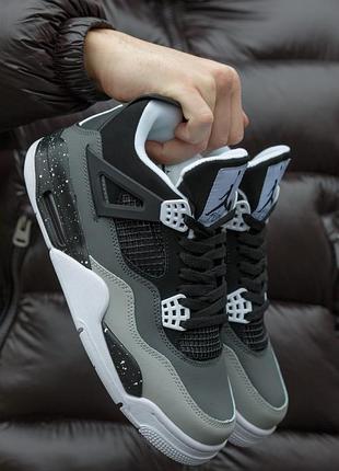 Кроссовки air jordan 4 retro se fear black white