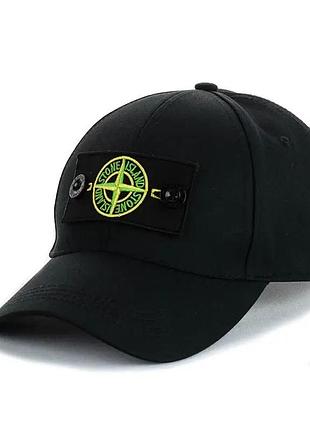 Молодежная бейсболка с патчем "stone (стон айленд, стон, стоник) с изогнутым козырьком, унисекс wuke one size