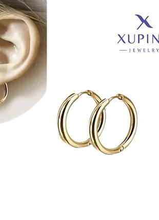 Сережки-кільця конго xuping позолота, діаметр 8 мм