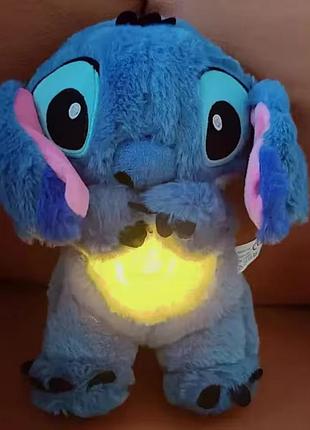 Мягкая игрушка стич дышит и светится stitch disney с батарейками