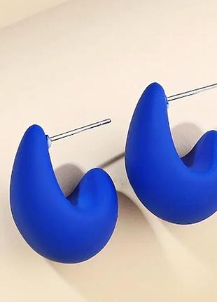 Серьги бижутерия минимализм синие капли