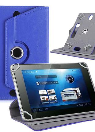 Чехол для планшета 7 дюймов 360 градусов магнит, скобы, blue
