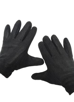 Флісові сенсорні чорні рукавички з посиленою долонею l