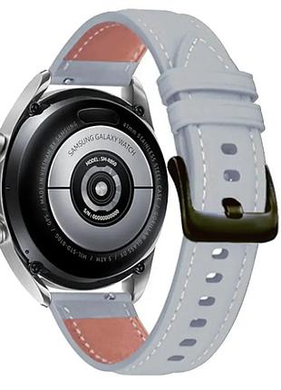 Ремешок для часов из натуральной кожи из системой быстрой замены 22 мм серый