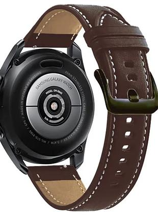 Ремешок для часов из натуральной кожи из системой быстрой замены 22 мм темно-коричневый