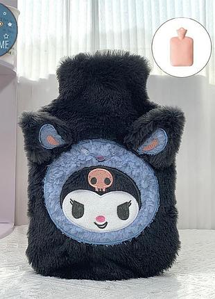 Грелка мягкая с плюшевым чехлом объем 1000 мл куроми хеллоу котти kuromi hello kitty