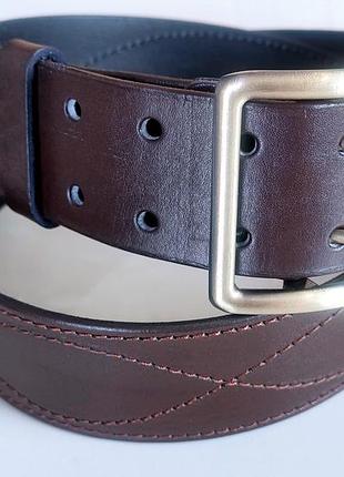 Ремень военный портупея кожаный. коричневый 1400