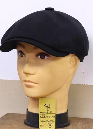 Кепка мужская восьмиклинка хулиганка 8 клинка comfort heads летняя котон коттон овая ткань черный черная 61