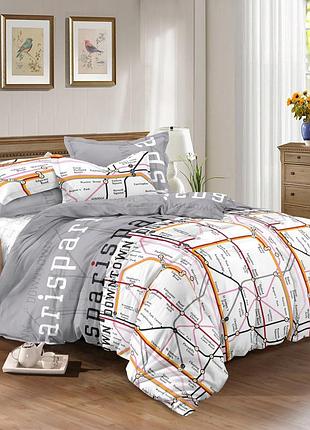 Постельное белье сатин квартал двуспальный евро