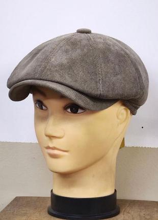 Кепка мужская восьмиклинка хулиганка вельветовая болото кэмел демисезонная comfort heads весна осень слимтек 61
