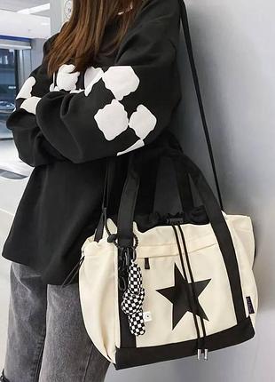 Жіноча сумка шкільна для університету для хлопчика готична в японському стилі кавайї біла