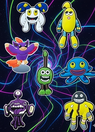 Джибитсы сочитающие монстры my singing monsters jibbitz 7 шт аксессуары крокс украшение dz_8_2