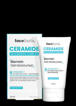Face facts зволожуючий гель з керамідами для запаленої шкіри обличчя , 50 мл
