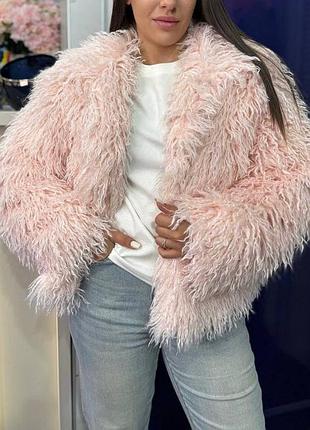 Шуба рожева