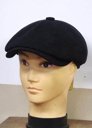 Кепка мужская восьмиклинка хулиганка вельвет овая микро чёрный чёрная демисезонная comfort heads весна осень 59