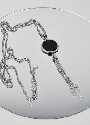 Кулон из мед. сталь черное зеркало арт. 771388