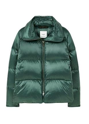 Зеленый пуховик оверсайз mango