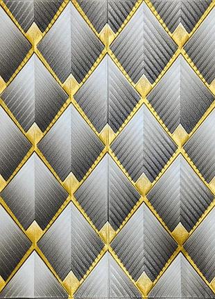 Панель стінова 3d 700х700х4мм ромб сірий sw-00001986