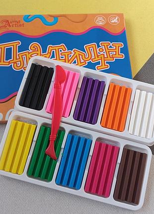 Пластилін 10 кольорів восковий