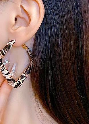 Серьги бижутерия ромбы леопардовые