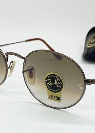 Солнцезащитные очки овалы rb3547 коричневый градиент линзы минеральное стекло в коричневой оправе да