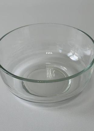 Салатник глубокий большой из стекла прозрачная стеклянная миска пиала стекло d 17,5 cm h 7 cm 1 л variomarket
