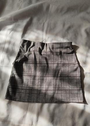Мини-юбка с узором клетка