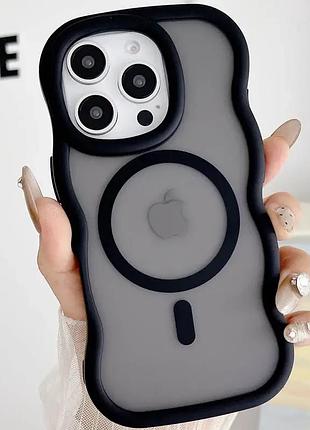 Чехол tpu+pc undine with magsafe для apple iphone 13 pro max (6.7") (black)