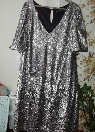 Вечернее нарядное праздничное женское платье р.50-52 пайетки.
