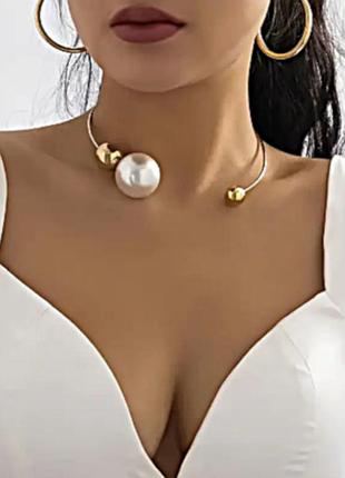 Чокер колье с бусинами