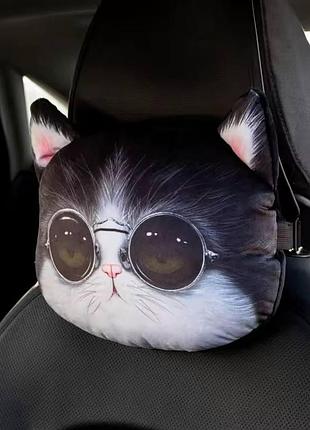 Подголовник подушка в машину "мордашка" 26*25*10см