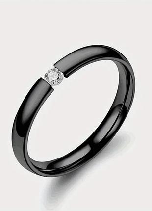 1 шт. елегантне 4мм титанове кільце з блискучим акцентом