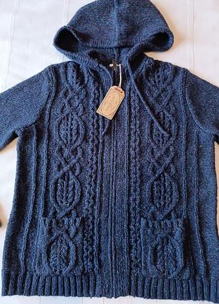 Худи в"язаное fatface на молнии р.46/18/14/3xl