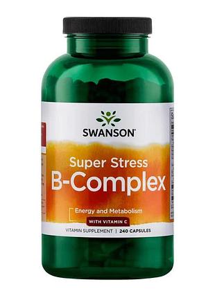 Swanson, super stress b-complex с витамином c, 240 капсул