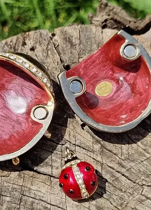 Хорошенькая шкатулка, а в середине кулон (подвеска), солнышко, божья коровка!