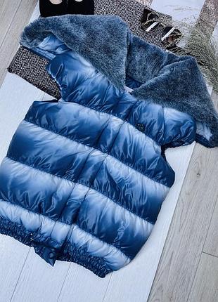 Теплий стьобаний жилет ermanno scervino xs дутий жилет з штучним хутром утеплений жилет омбре