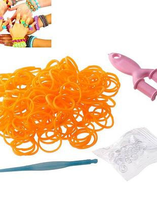 Набір 180 шт гумок для плетіння браслетів fashion loom bands set жовто-гарячий 1200