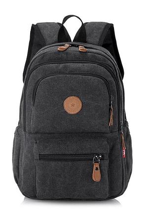 Рюкзак городской макрос 1425 брезент влагостойкий износоустойчивый 15л цвет черный