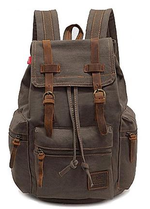 Рюкзак мужской городской gfavor 5358 влагостойкий износоустойчивый винтажный 35л цвет темно серый