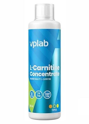 Карнітін рідкий vplab l-carnitine concentrate смак тропічні фрукти 500 мл