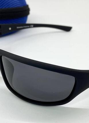 Мужские солнцезащитные очки с поляризацией спортивные черный, черный