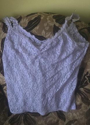 Лавандовая кружевная майка
