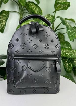 Жіночий рюкзачок луї вітон маленький із тисненням чорний