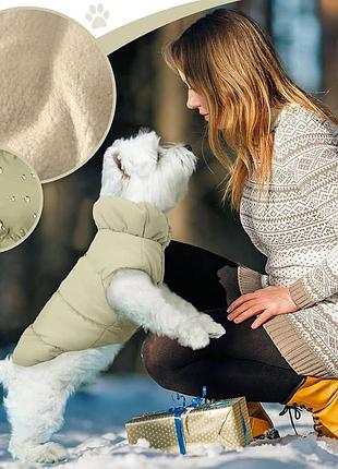 Стильная жилетка для собак и кошек с застёжкой на кнопках размер s бежевый