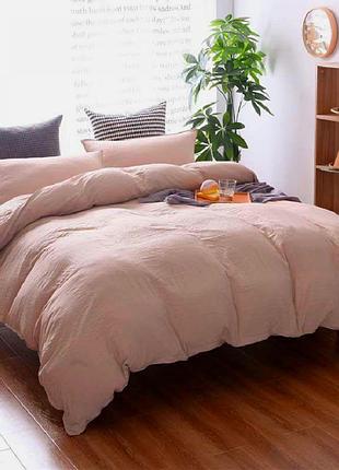 Постельное белье из льна пепельно-розовый двуспальный евро
