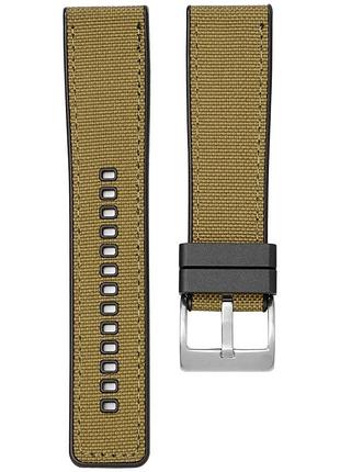 Ремінець каучук + тканина для samsung galaxy watch 3 45m / gear s3 frontier / galaxy watch 46 мм і д. хакі