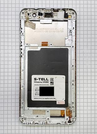 Lcd дисплейный модуль s-tell m580 с рамкой для телефона оригинал с разборки