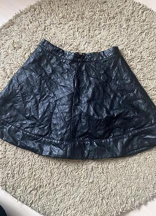 Спідниця екошкіра кльош