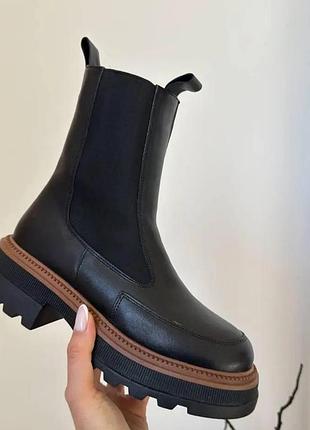 Сапоги/челси зимние кожаные размер 37-37,5