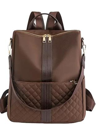 Жіночий рюкзак сумка класичний коричневий нейлон balina